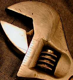 Adjustable wrench with scribed lines