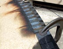 Welding the slots in the rail